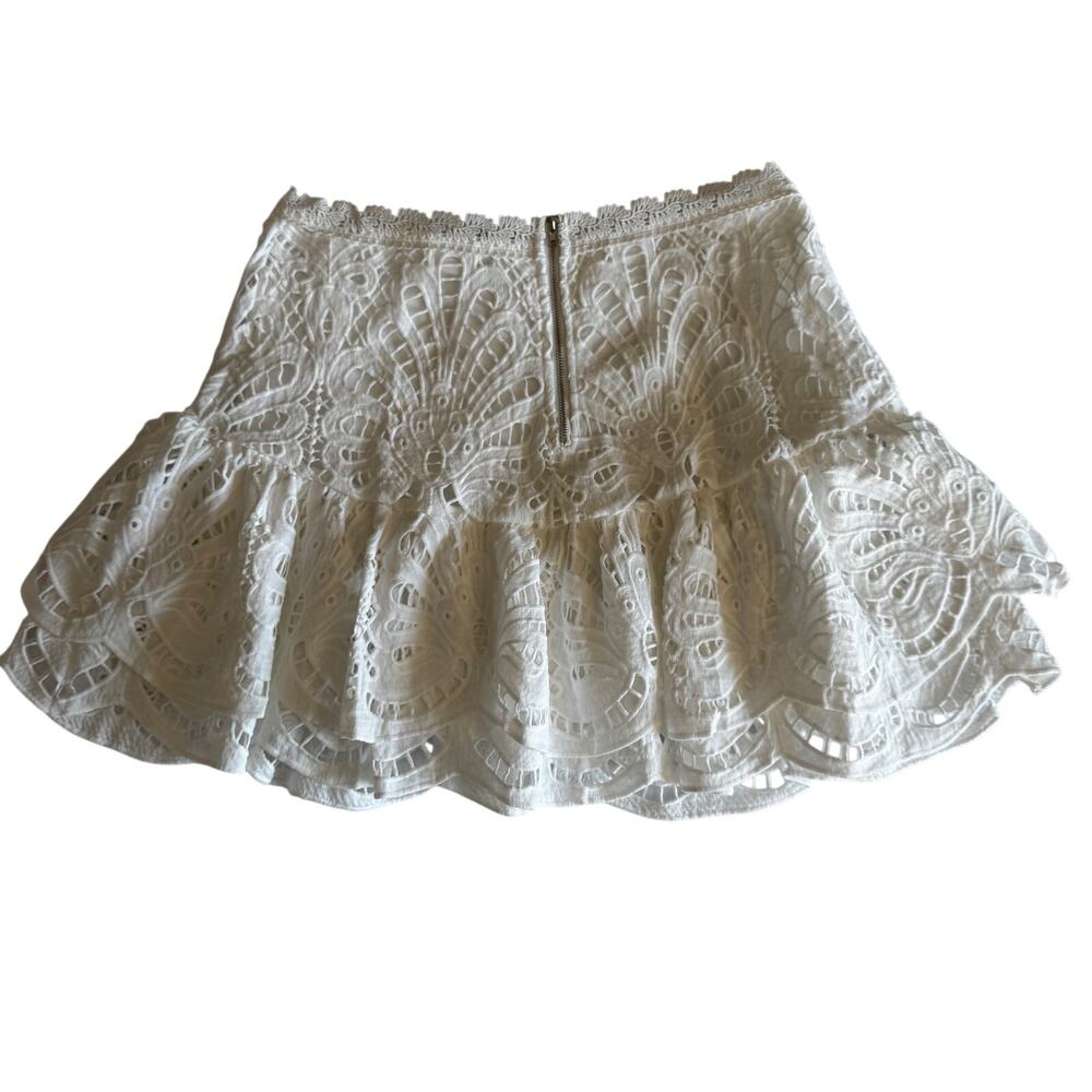 Showpo Kiss Me Softly White Lace Ruffle Mini Skirt US 12 NWT Coquette Boho Fairy - Picture 4 of 16